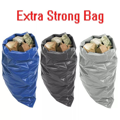 EXTRA HEAVY DUTY BLACK RUBBLE BAGS SACKS BUILDERS BAGS BLUE HIGH STRENGTH 30kg+