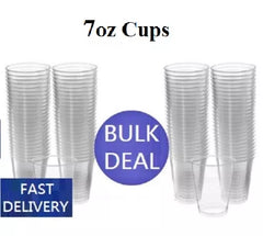 Clear Plastic Disposable Water Cups Drinking Glass Vending Machine Style 7oz